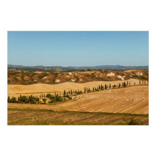 Pôster Paisagens típicas da província de Siena, na Toscan