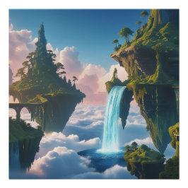 Pôster Paisaje de montañas flotantes