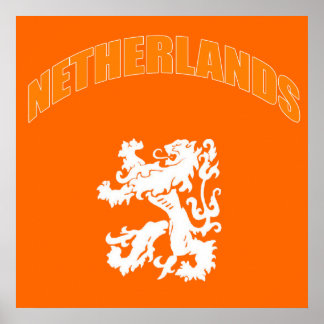 Poster Países Baixos Lion 2010 futebol Holandês Leeuw Gif