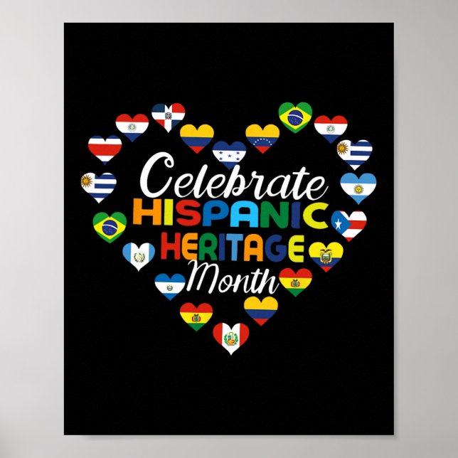 Poster Países Hispânicos Celebram Herita Hispânica (Frente)