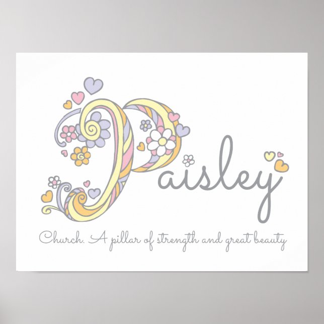 Poster Paisley monogramas art names name e Significa post (Frente)