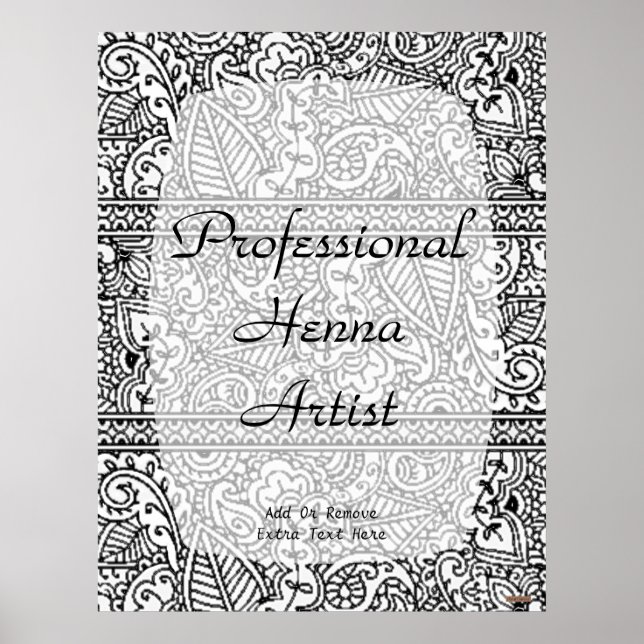 Poster Paisley Passion - Preto (Henna) (Frente)