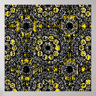 Poster Paisleys elegante padrão de colheita floral