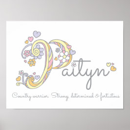 Poster Paityn monogramas art names name e Significa poste