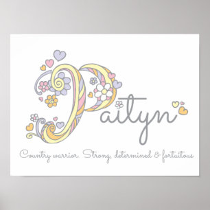 Poster Paityn monogramas art names name e Significa poste