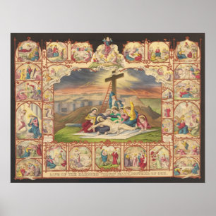 Pôster Paixão e vida de nossa colagem do senhor Jesus