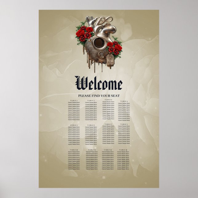 Poster Paixão Steampunk, o Coração do Amor mecânico. (Frente)