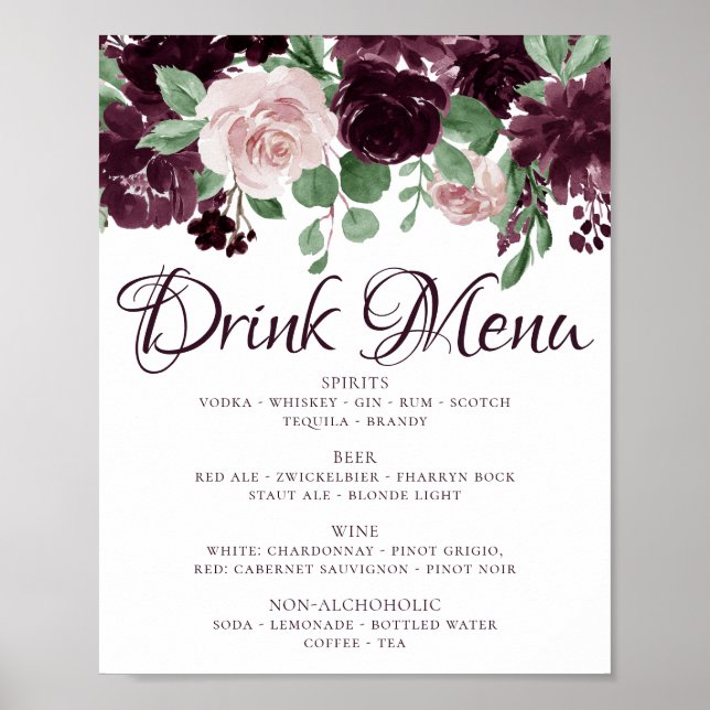 Poster Paixões Temperamentais | Menu de Bebidas de Vinho  (Frente)