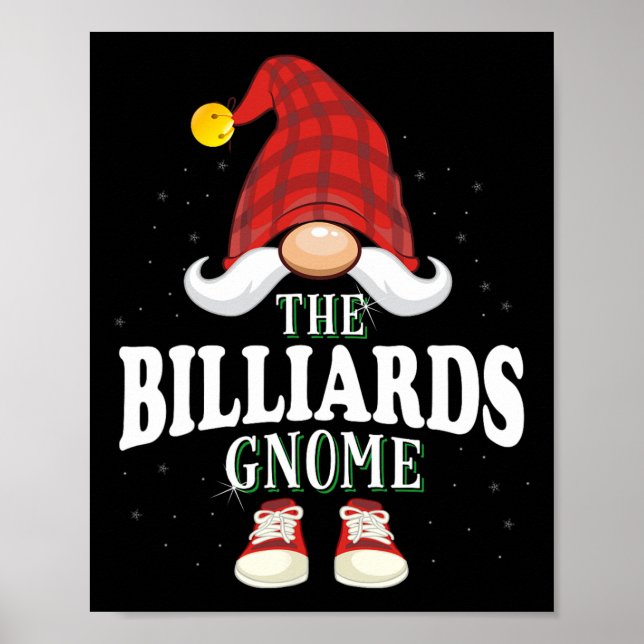 Poster Pajama de Natal da Família Billiards Gnome (Frente)