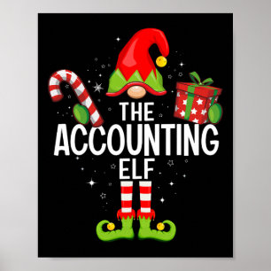 Poster Pajama Xmas do Natal da Família do Elf Accounting