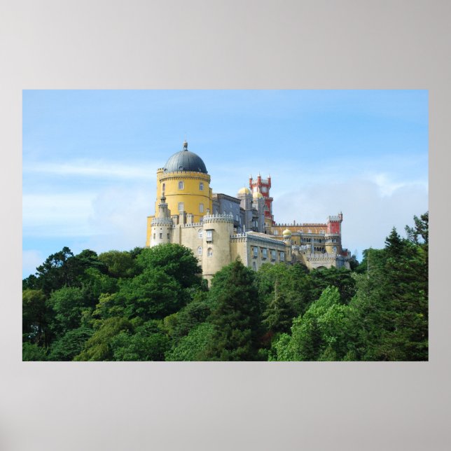 Pôster Palácio Colorido da paisagem de Pena em Sintra (Frente)