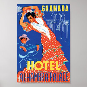 Pôster Palácio de Alhambra do hotel de Granada