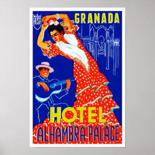 Poster Palácio de Alhambra do hotel de Granada