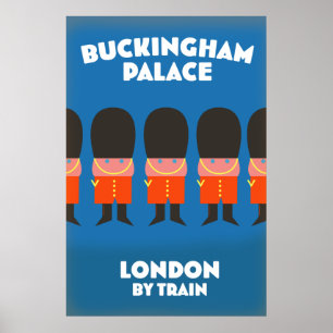 Poster Palácio de Buckingham Londres de trem