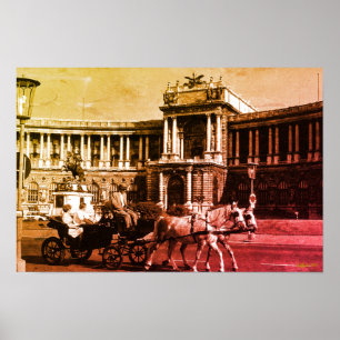 Poster Palácio de Hofburg Viena Áustria Vintage