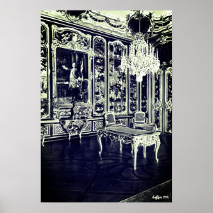 Poster Palácio de Schonbrunn Viena antigo quarto Vieux La
