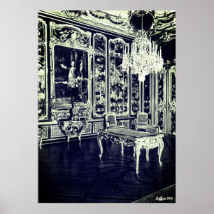 Poster Palácio de Schonbrunn Vintage Viena Sala Vieux Laq