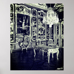 Poster Palácio de Schonbrunn Vintage Viena Sala Vieux Laq