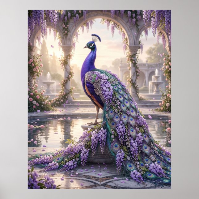 Poster Palácio do Pavão da Wisteria Amanhecer (Frente)