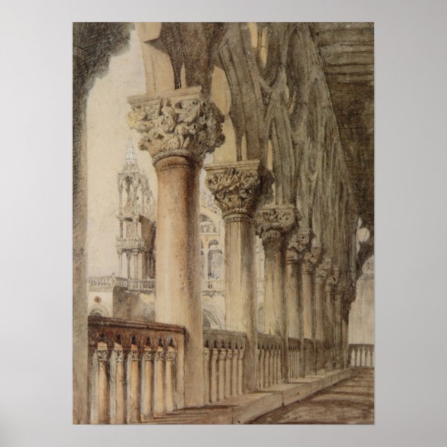 Poster Palácio Ducal (por John Ruskin) (Frente)