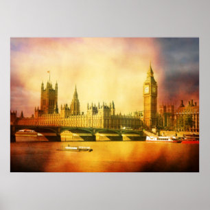 Poster Palácio e Ponte Westminster