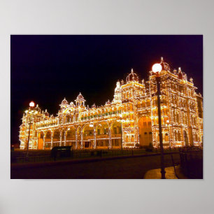 Pôster Palácio iluminado de Mysore