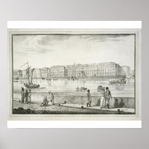 Pôster Palácio imperial do inverno, St Petersburg (litho