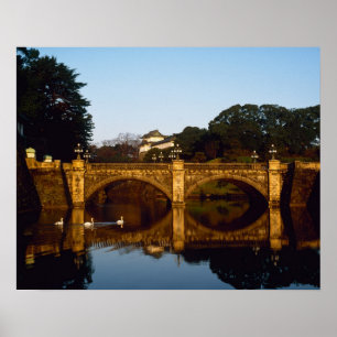 Poster Palácio Imperial, Ponte Nijubashi, Tóquio, Japão