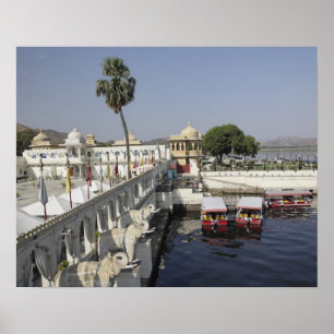 Pôster Palácio Jag Mindar, Lago Pichola, Udaipur, Índia