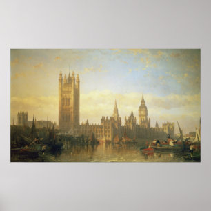 Poster Palácio novo de Westminster do rio Tamisa
