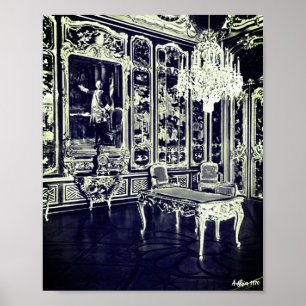 Poster Palácio Vintage Viena Schonbrunn sala Vieux Laque