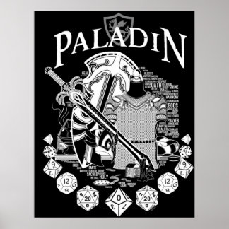 Poster Paladino da Série RPG - Texto Branco