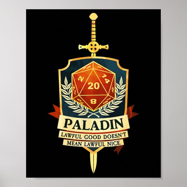 Poster Paladino Fantasia Rpg Trpg Jogador Cl  (Frente)