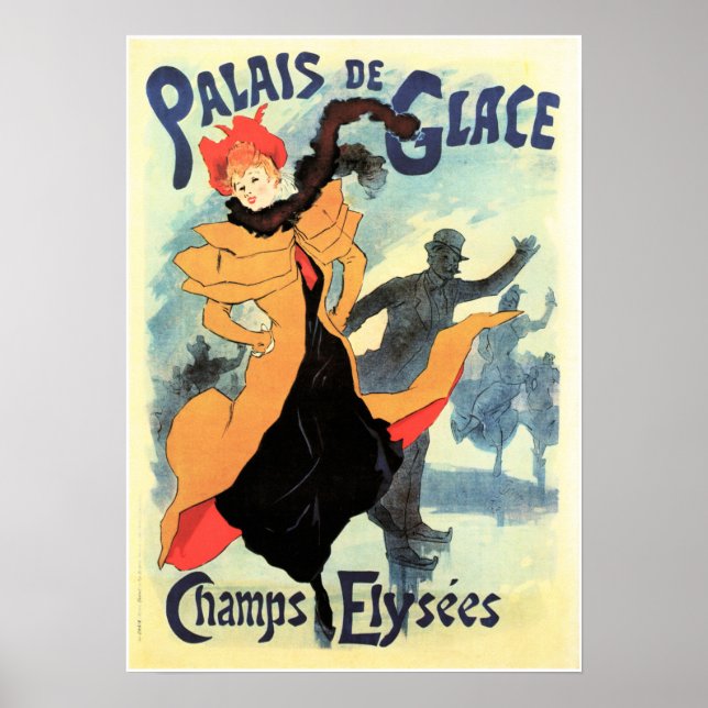 Poster PALAIS DE GLACE Champs Elysee Old Jules Cheret (Frente)