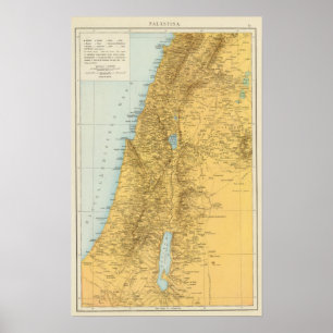 Poster Palastina - mapa do atlas de Palestina