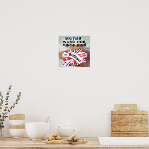 Poster Palavra Britânica para Mince Pies - BRILHANTE