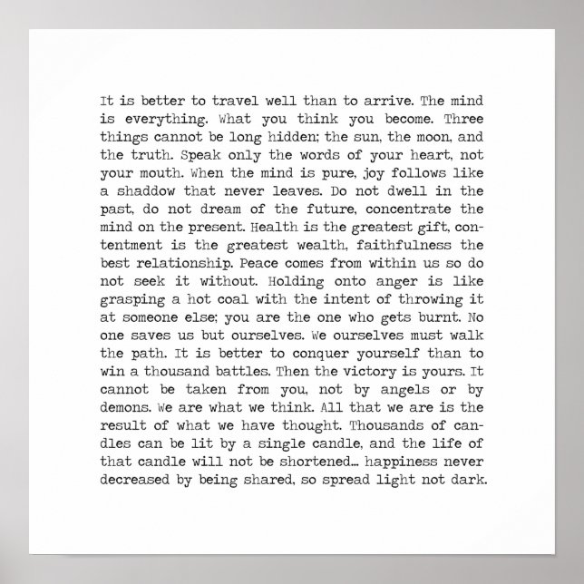 Poster Palavra Buddha Wisdom (Frente)