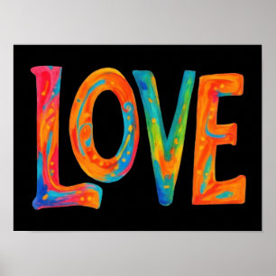 Poster Palavra de Amor Colorida