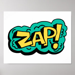Poster palavra em balão de fala ZAP, ilustração desenhada