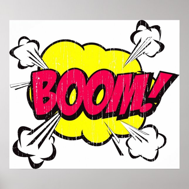 Poster Palavra em quadrinhos de boom (Frente)