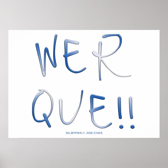 Poster Palavra escrita à mão de SlipperyJoe dizendo phras (Frente)