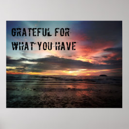 Poster Palavra Grateful pelo que você tem