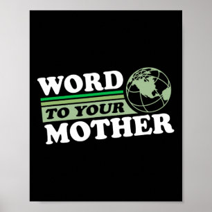 Poster Palavra Para Sua Mãe Terra Retro Salvar Planeta Em