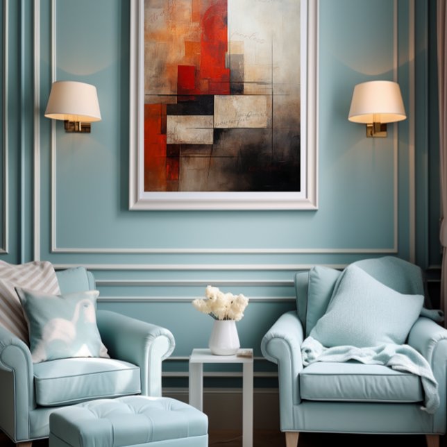 Poster 🎨 Palavras Coloridas que Capacitam Abstrato ✨ (Let this unique artwork serve as a daily reminder of your inner strength and resilience)