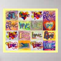 Palavras de amor XOXO Trabalho de arte pinturas Po