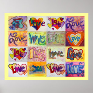 Poster Palavras de amor XOXO Trabalho de arte pinturas Po