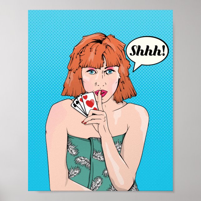 Poster Palavras de pôquer estilo quadrinhos (Frente)