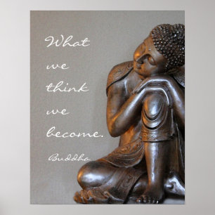Poster Palavras de prata de descanso calmas de Buddha da