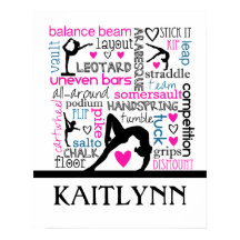 Palavras de Terminologia de Ginástica com Monogram