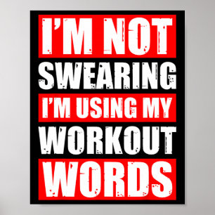 Poster Palavras De Trabalho Pesam Esporte Gym Funny Bodyb